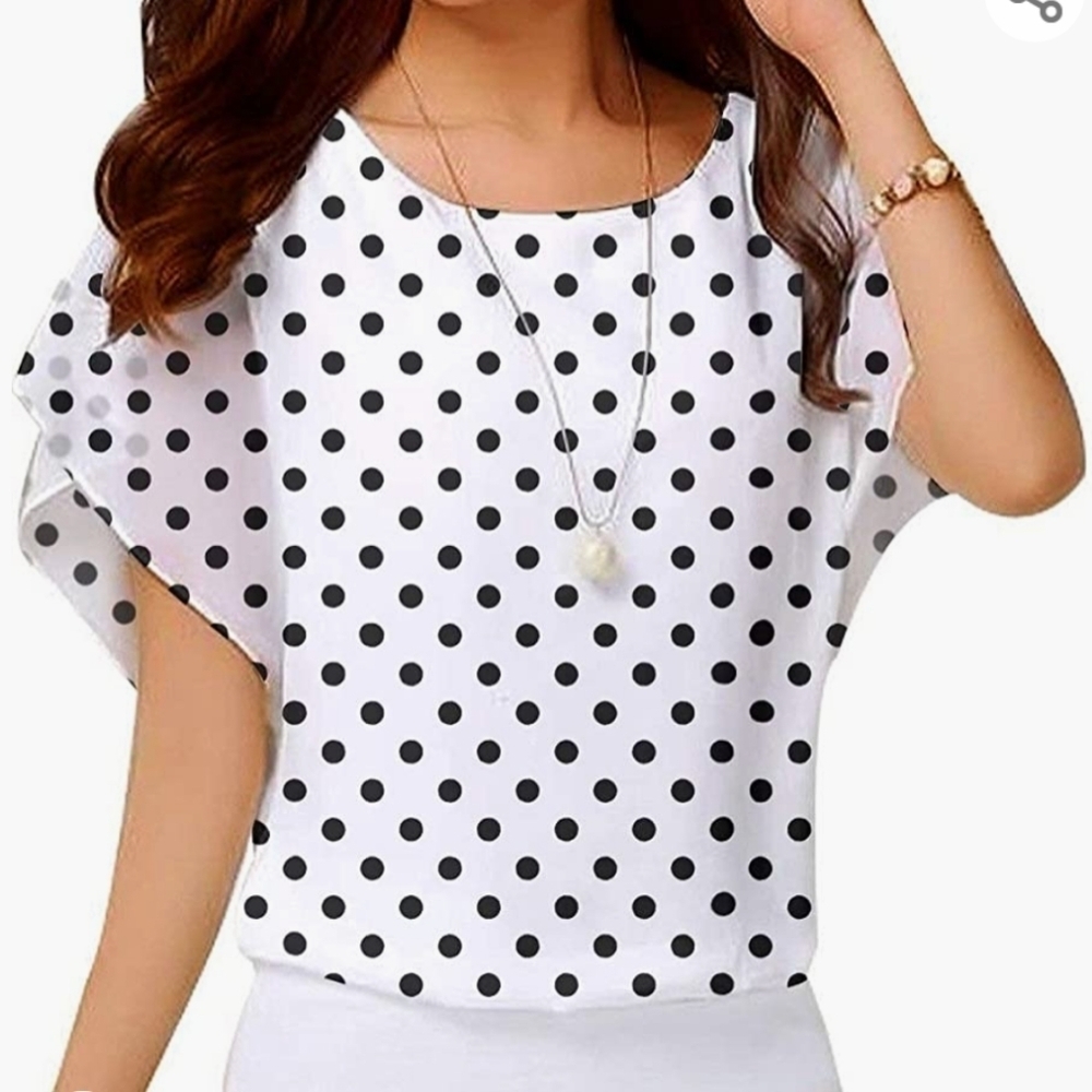 Neineiwu woman's loose casual short sleeve chiffon top t-shirt